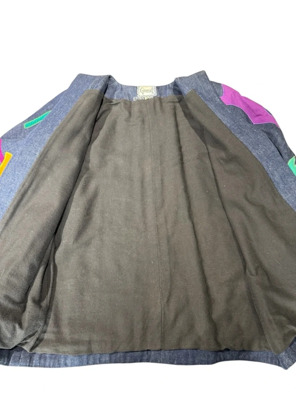 Vintage Girasol Mexican Whimsical Appliqué Denim Jacket Multicolor Animal Motifs